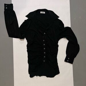 Moschino Cheap and Chic Black Button-Down Shirt with Spread Collar